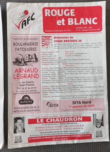 Lot programmes matchs usva - matchs,