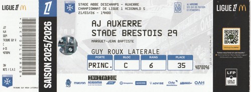 Ticket programme football - ticket, et